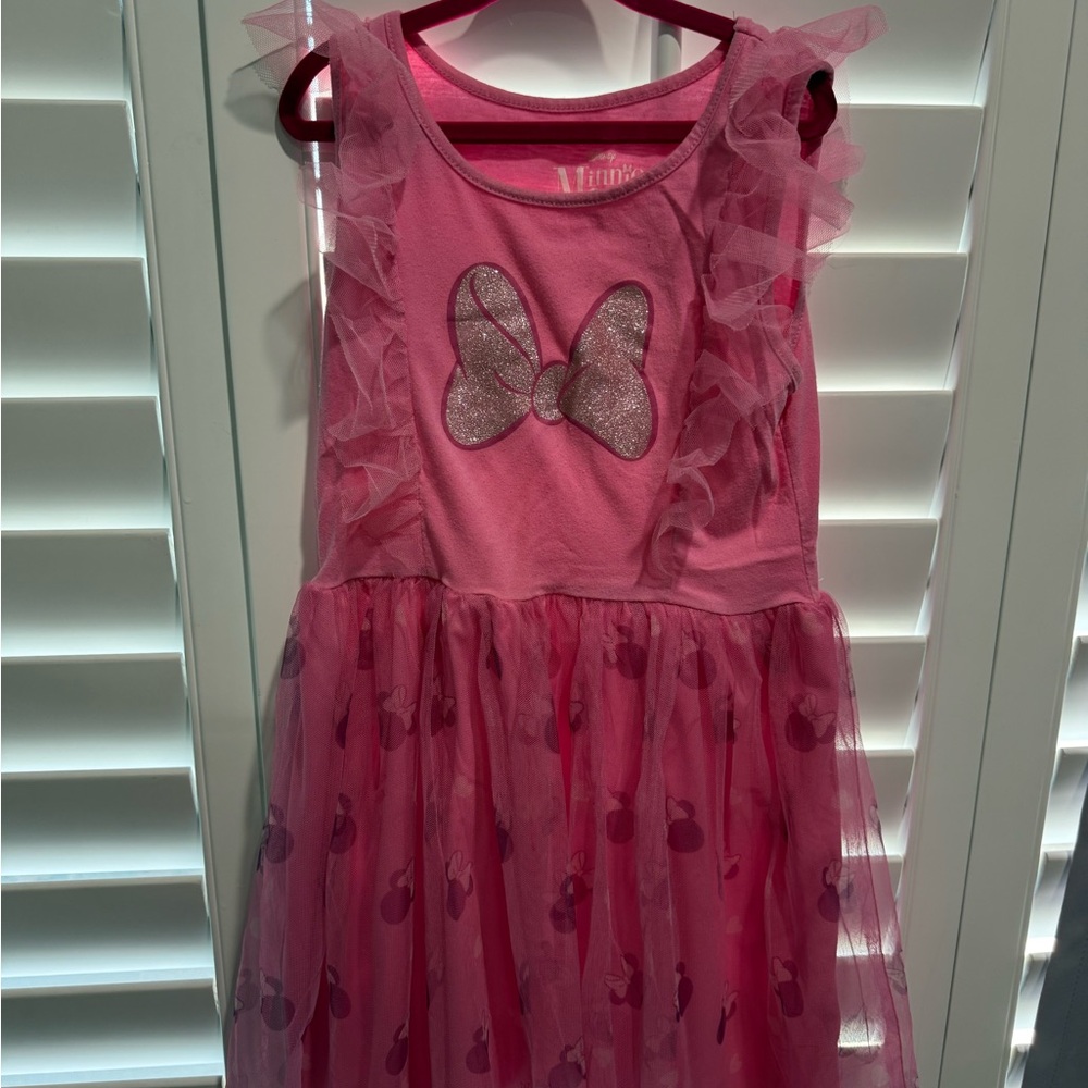Girls Minnie Mouse Disney Pink Bow Tulle Dress